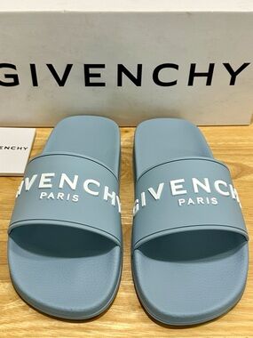 NWB Authentic Givenchy Logo Slide Sandals
